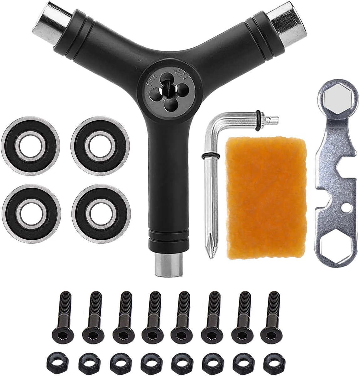 Gereedschap Multifunctionele Draagbare Skateboard Y-Tool Accessoire | Alles-in-een Skate Gereedschap Sets met Inbussleutel Hex Key Skateboard Accessoires, voor Longboard Skate Scooter