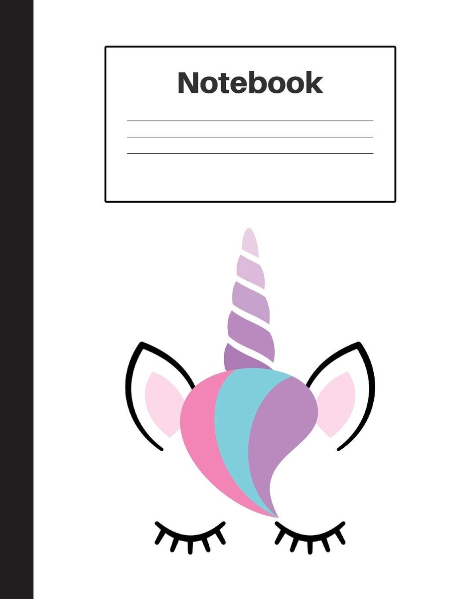 Unicorn Purple Horn, Graph Paper 4x4, Notebook Home Office School Student Teacher Homeschool, 7.4 x 9.7 in, 200 pages for kids, school, home, students, teachers