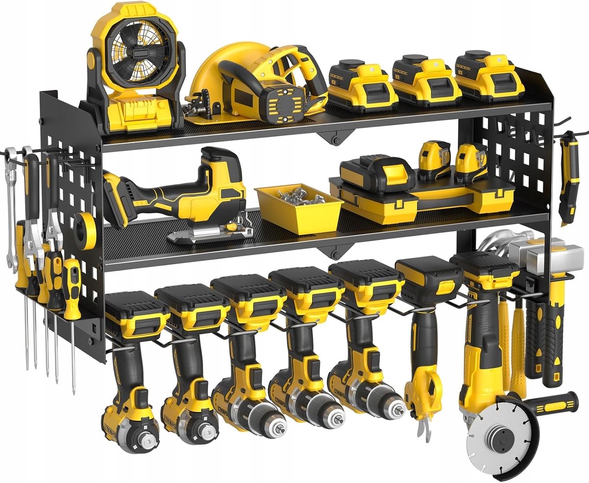 Stalen Gereedschapsorganizer 64cm - 3 Niveaus & Zijdelingse Houders