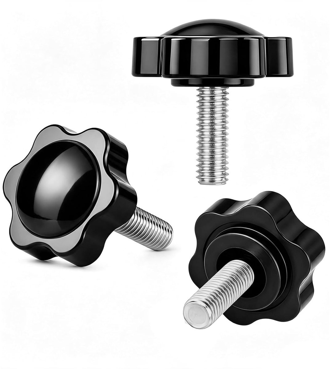 M8x25mm, 15 Stuks Geribbelde Schroef | Schroeven Met Handgreep, Zwarte Sterschroef, Stermoer Voor Werktuigmachines, Machine, Meubels, Elektronische Apparaten