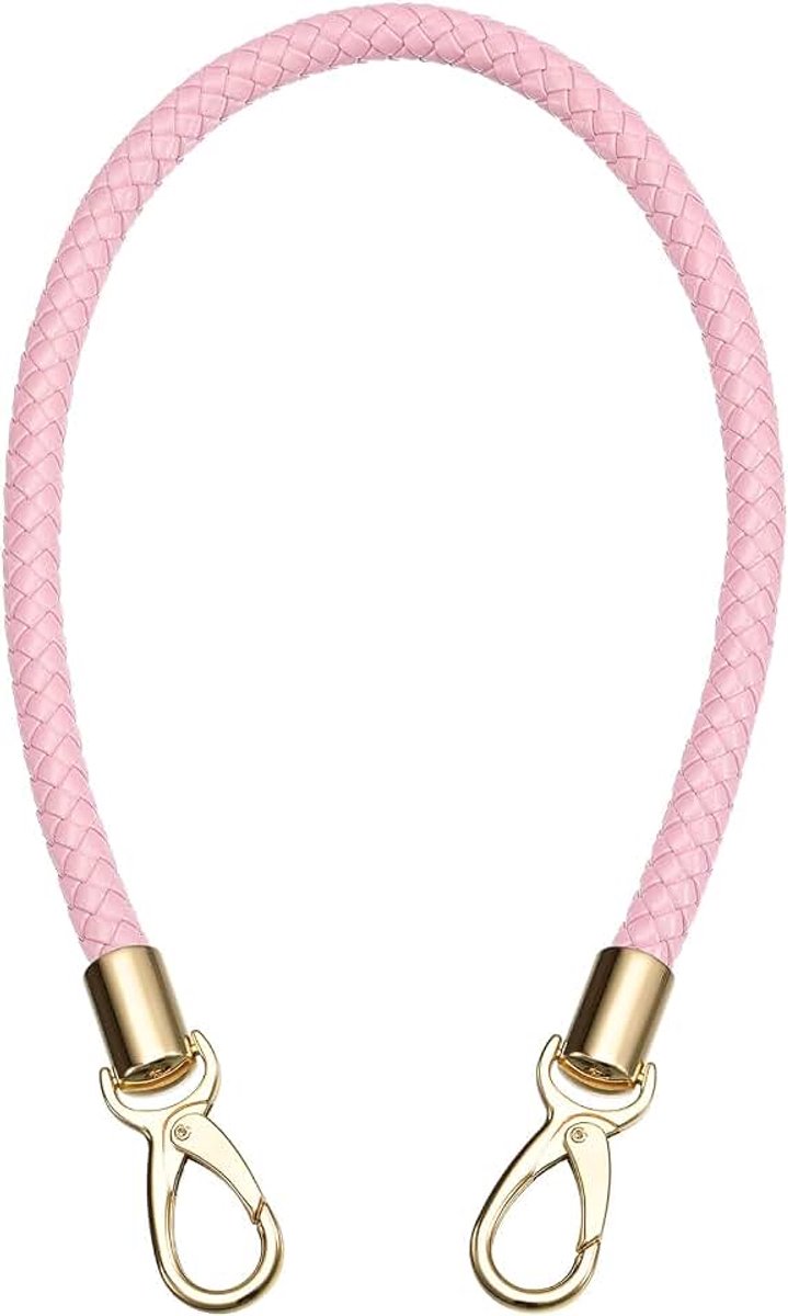 Lederen handtas, riem, 60 cm/23,6 inch PU gevlochten handtas vervangende handgreep voor dames, handtas onder de arm, draagtas (roze)