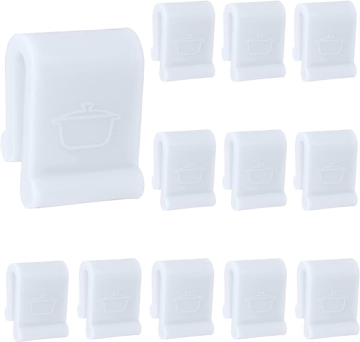 12 Stuks Dutch Oven Dekselbeschermers, Verdikt Kookgereibeschermers voor Stapelen Bumperbeschermers Siliconen Vervangende Panclips voor Weergave en Opslag Dutch Oven Potten (Oranje)