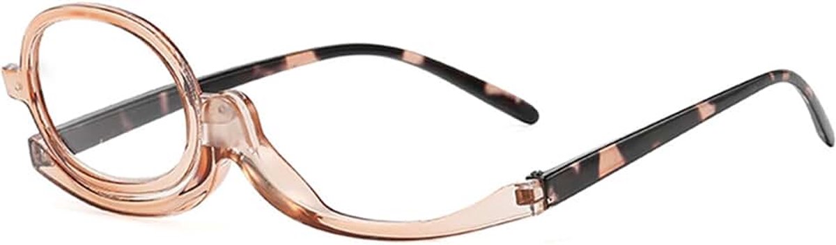 Schminkbril, roterende en opvouwbare make-upbril voor dames, leesbril voor make-up, met omkeerbare lens, +2,50