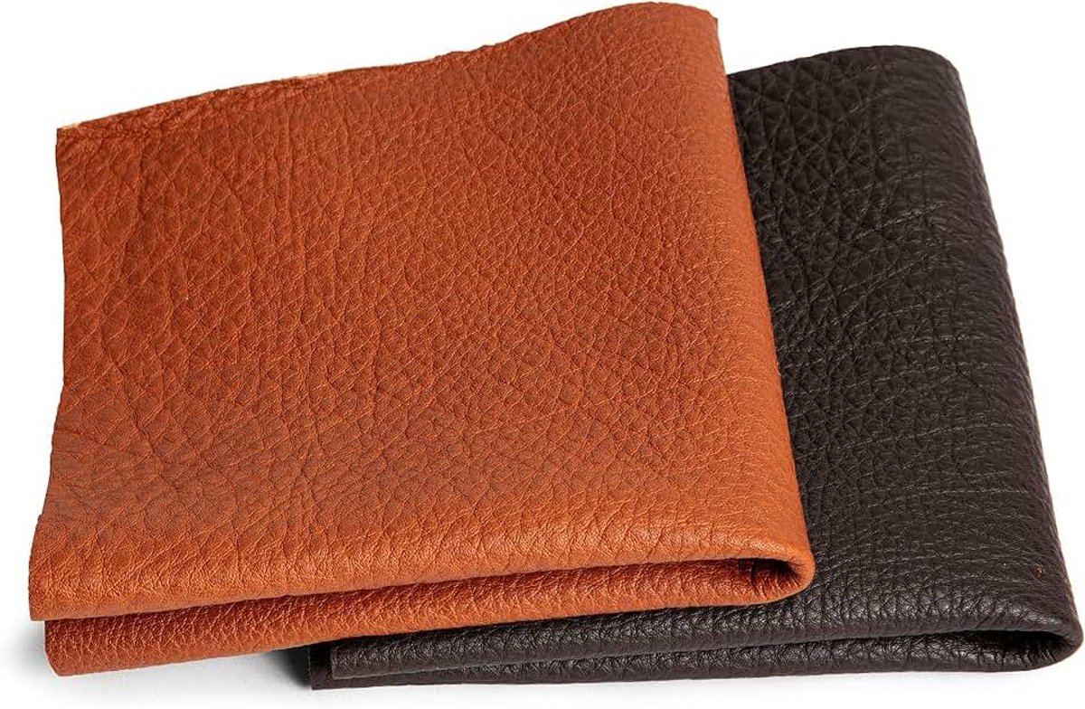 Dik Leer | Bruin | Voorgesneden Leer, Extra Grote Stukken | Leerwerk, voor Knutselen, Bekleding, Decoratie | Stukken Leer, Diverse Maten en Kleuren | Formaat A5
