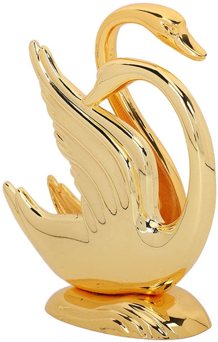Servethouder Gouden Zwaanvorm - Decoratieve Tissuehouder - Roestvrij Staal - Modern Design - Geschikt voor Eettafel - Elegant en Stijlvol