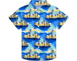 Hohololo Hawaïhemd kinderen jongens Hawaiiaanse button down shirt tropisch strand shirt in casual stijl 5-14 jaar