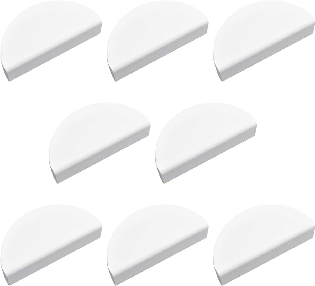 8 stuks Half Moon Ladetrekkers Aluminiumlegering Kasttrekkers Halve Cirkel Knoppen Decoratieve Deurknoppen (Wit)