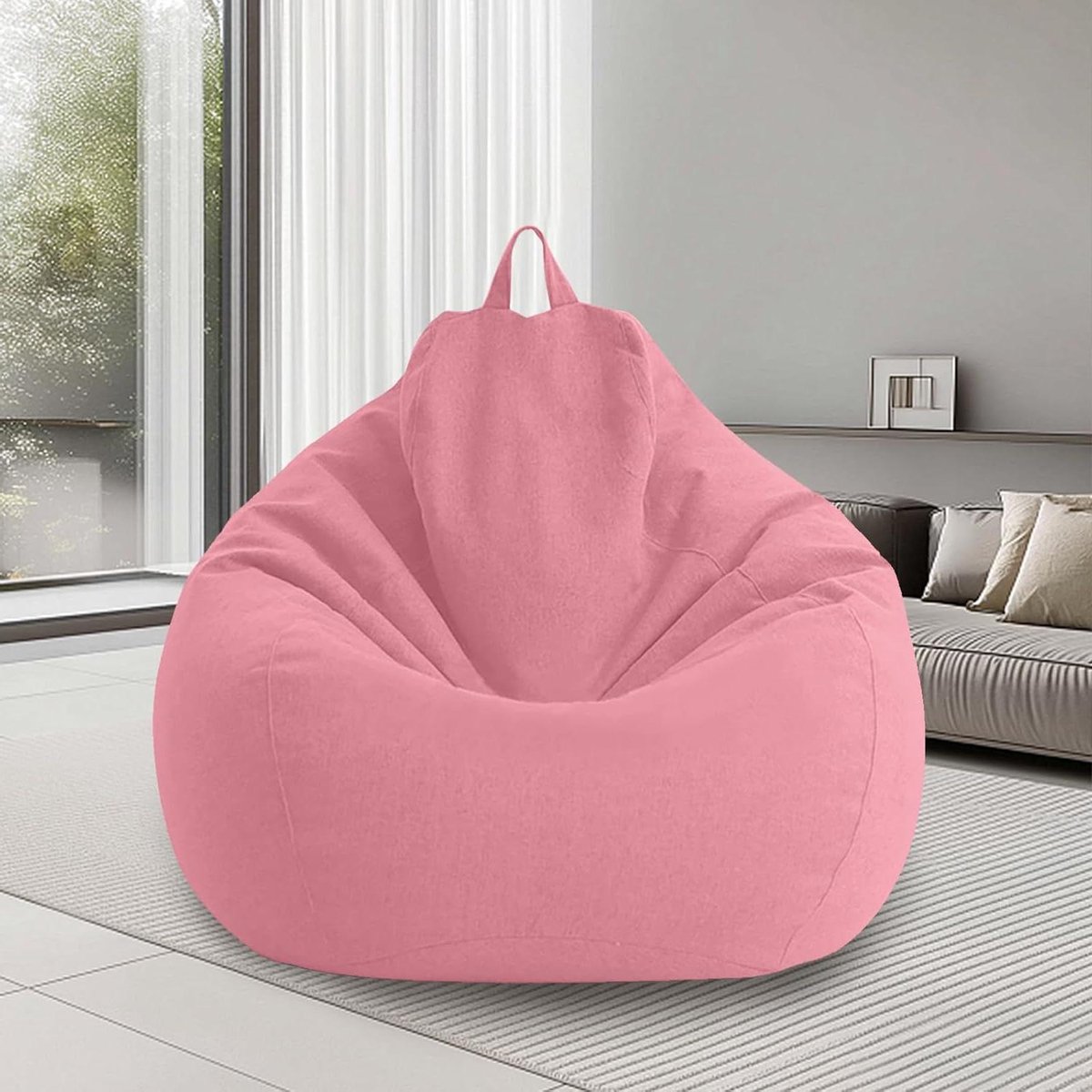 XL Zitzakhoes - Zitkussenhoes - Ontspannen Zitten - Natuurlijk Materiaal - 100 x 120 cm - Roze