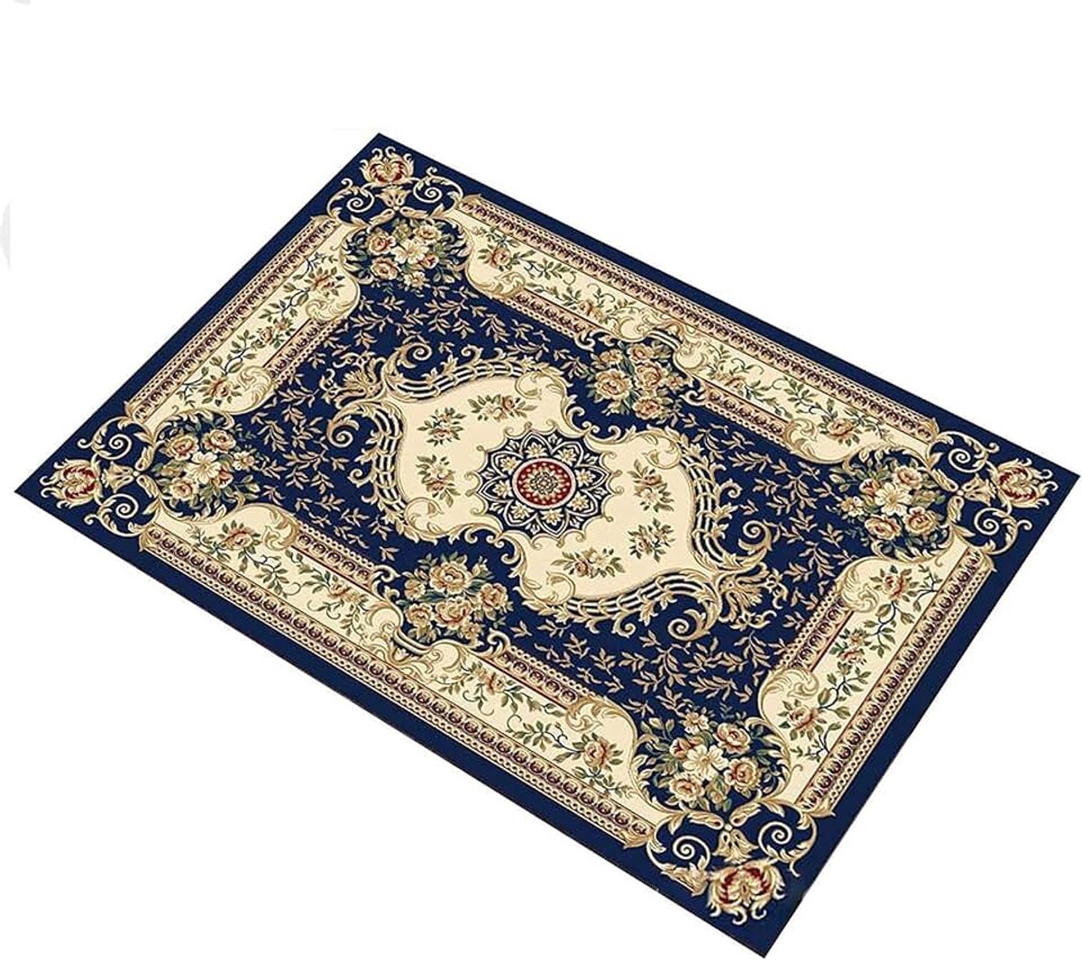 Welkom bloemmotiefontwerp, pluche antislip wasbaar tapijt, gemakkelijk schoon te maken, geschikt voor woonkamercorridordecoratie,80CM*120CM