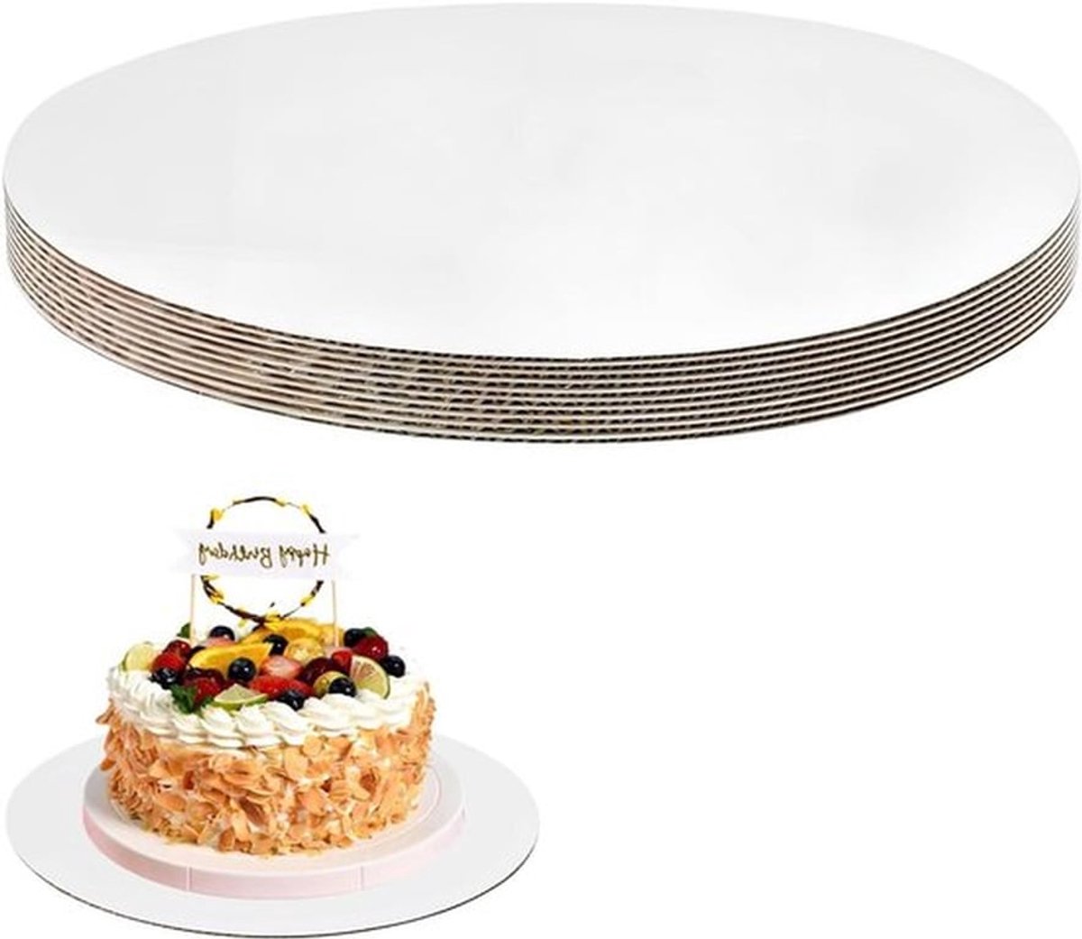 10 stuks witte taartborden voor taartdecoratie en dessert - ideaal voor verjaardagsfeest en bruiloft - herbruikbare taartbodem (30 cm)
