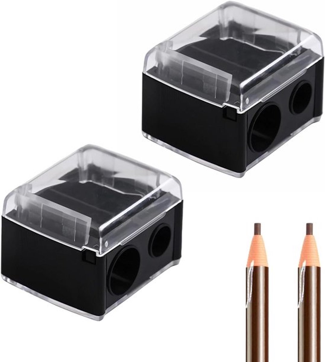 Make-up slijper voor kajalstiften en eyeliner met houder - draagbare puntenslijper met dikke stiften