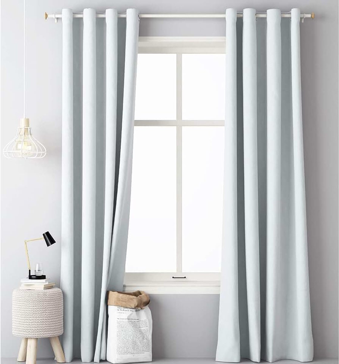Ondoorzichtig gordijn met ringen - 140 x 250 cm - 1 stuk - Kant-en-klaar gordijn