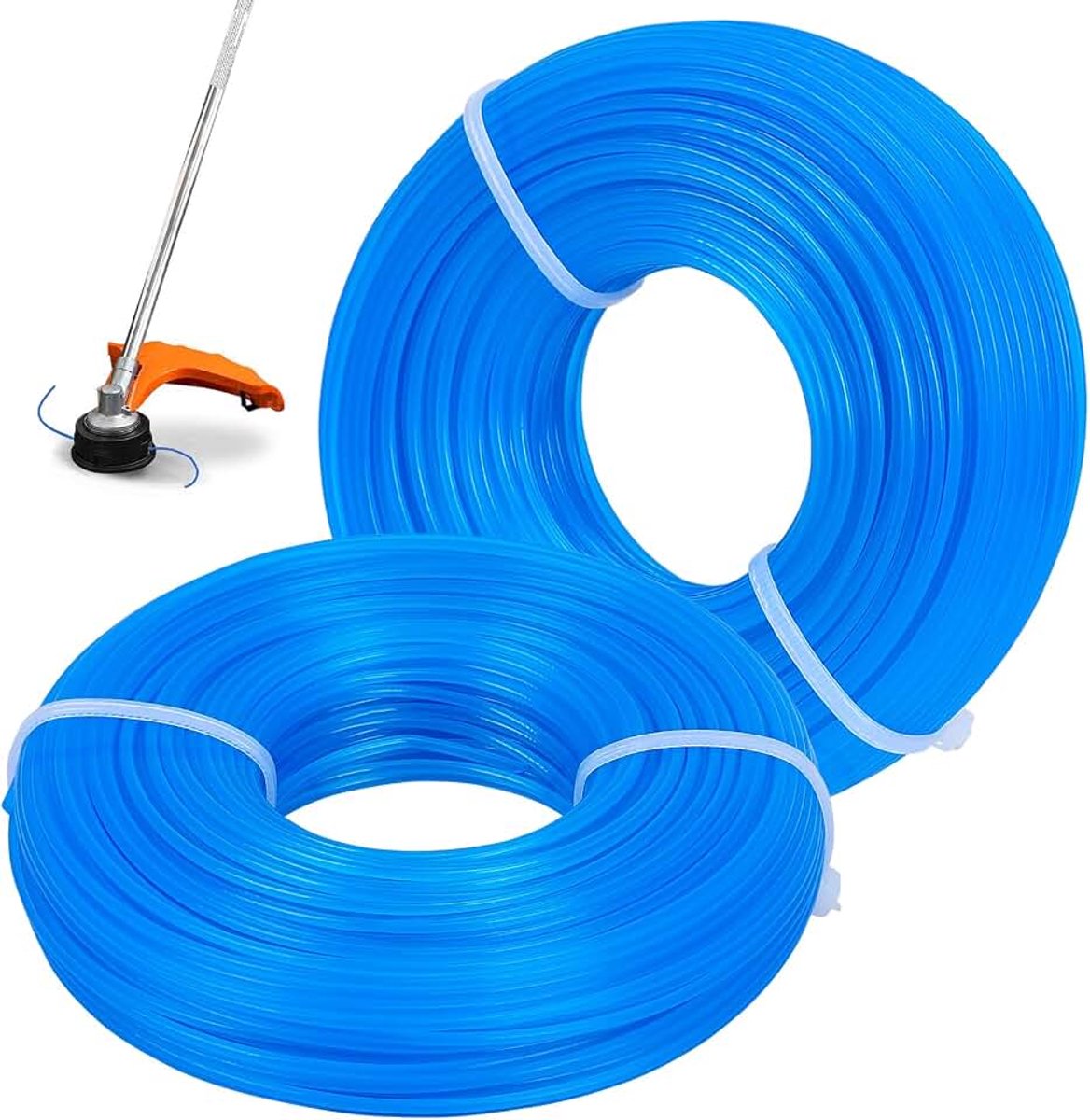 Draad, 100 m ronde grastrimmer-lijn, sterk snoersnoer voor tuingrastrimmers, elektrische grastrimmers (blauw)