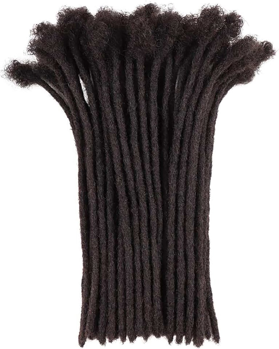 Kinky haarvlechten, echt haar, gevlochten, 10 inch, 0,6 cm, 10 lokken per verpakking