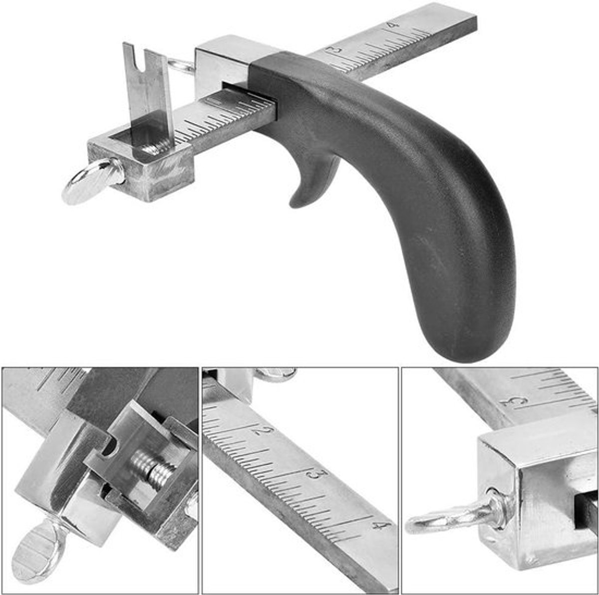 Lederen Riemsnijder met RVS Mes en Aluminium Handvat voor Leerbewerking - Riemknipper Ambachtelijk Gebruik - DIY Handgereedschap.