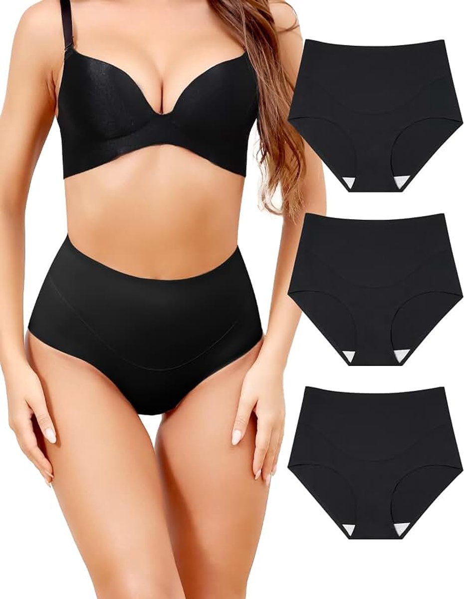Corrigerende onderbroek voor dames, hoge taille, korsetbroek, bodyshaper, naadloos figuurvormend ondergoed, verpakking van 3 stuks, S-XXL