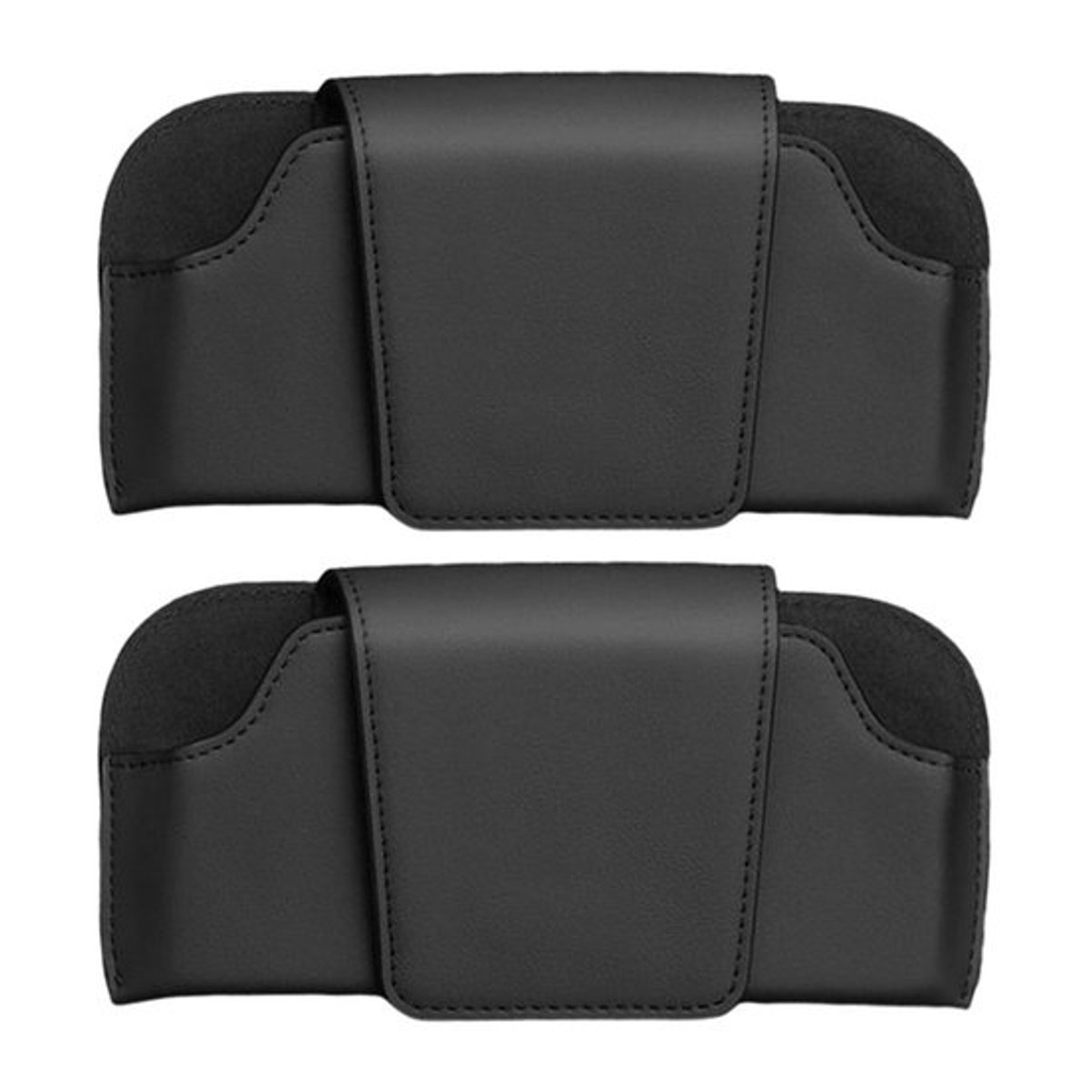Brillenkoker Hard Case - 2-delige Brillendoos - Draagbare Brillenkoker - PU-leer - Zwart - 17 x 8 cm