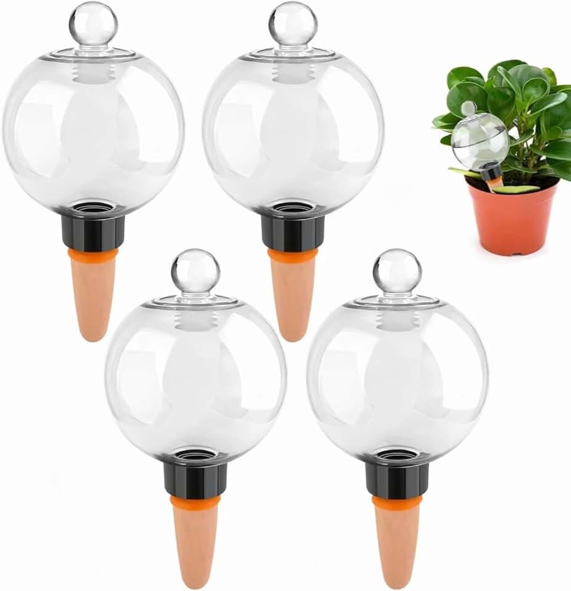4 stuks irrigatieballen, 500 ml waterdispenser, planten met deksel, automatische plantenirrigatie, irrigatie, kamerplanten, plantenirrigatie, voor binnen, kamer, balkon en tuinplanten
