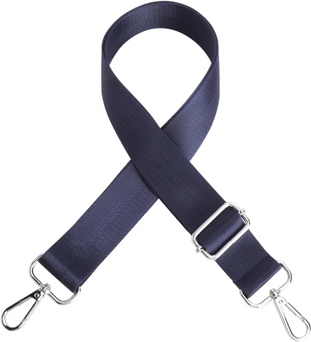 Blauw met karabijnhaak, verstelbare schouderriem voor tassen, ideaal voor schoudertassen, handtassen, rugzakken, verstelbare lengte van 72 cm tot 130 cm