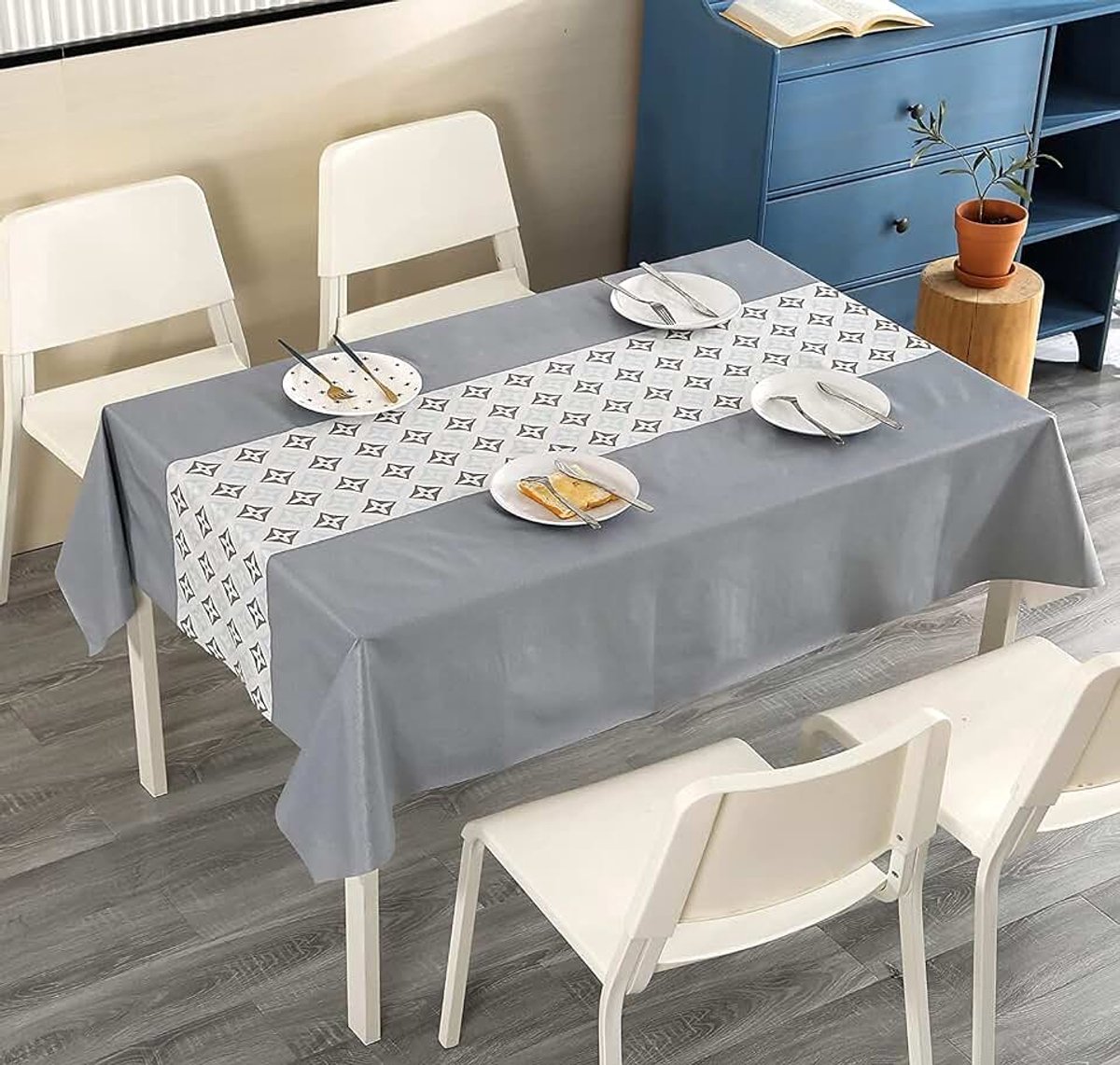 Rechthoekig Lotus-effect Binnen en buiten Restaurant Moestuin Kunststof tafelkleed Waterdicht en antifouling,100CM*140CM