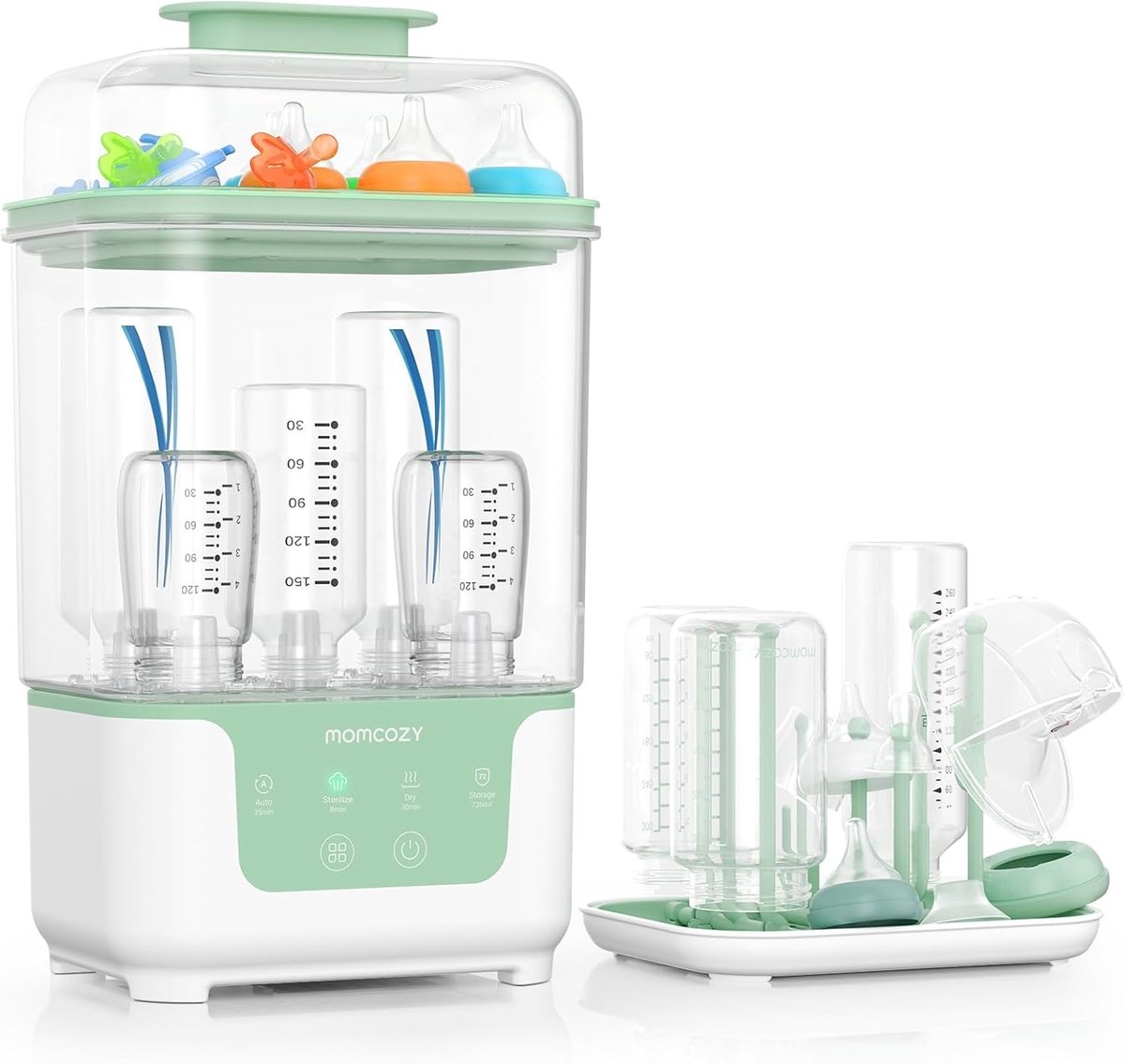 Thijox - Babyfles Sterilisator en Droger 4-in-1 - Capaciteit 6 Flessen - Compacte Sterilisator voor Flessen, Borstkolfonderdelen en Accessoires voor P