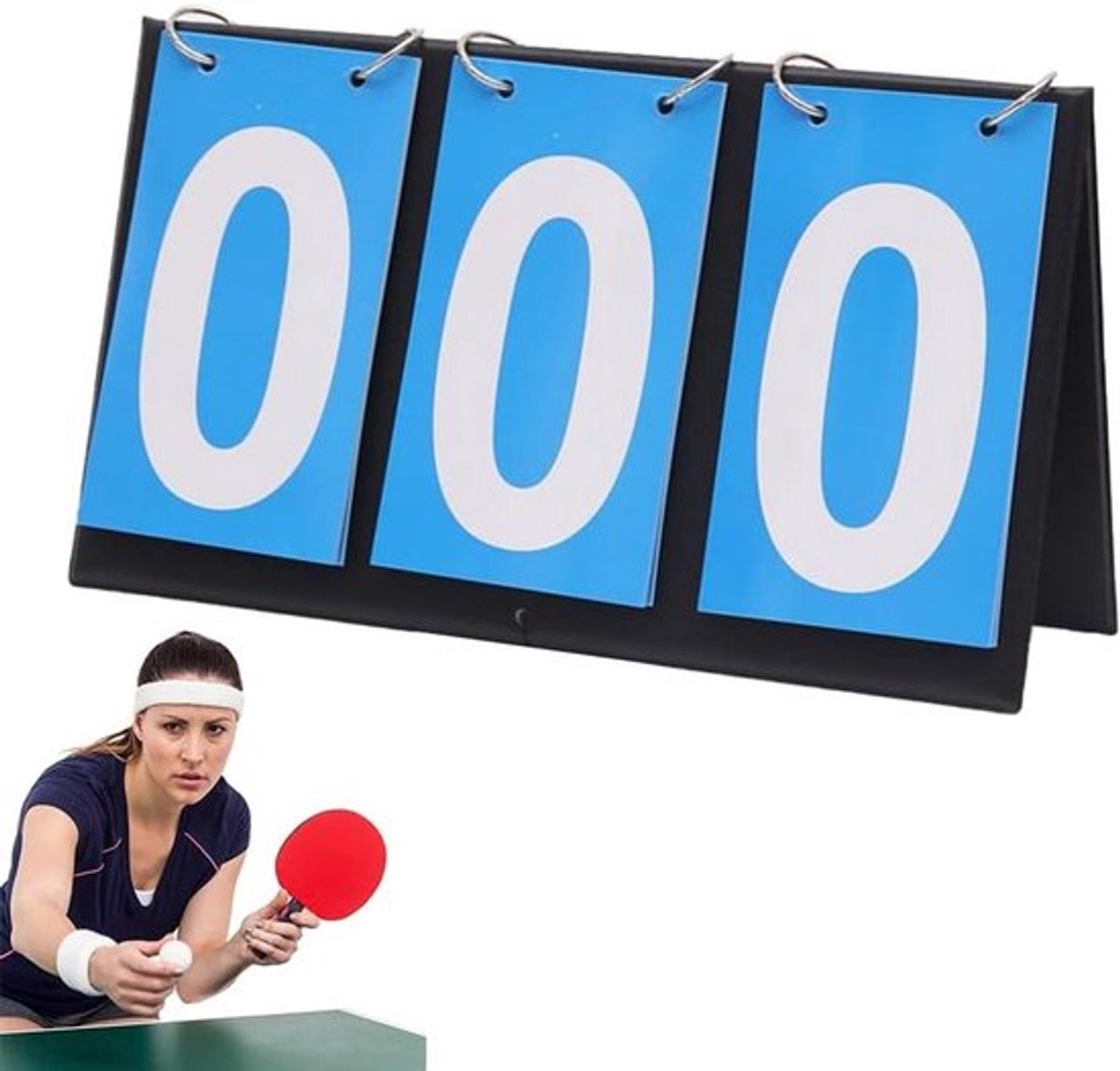 Scorebord voor diverse sporten - draagbaar, digitaal flip design - ideaal voor basketbal, voetbal en meer - indoor/outdoor gebruik - 3 cijfers - afmetingen 25 x 16 cm.