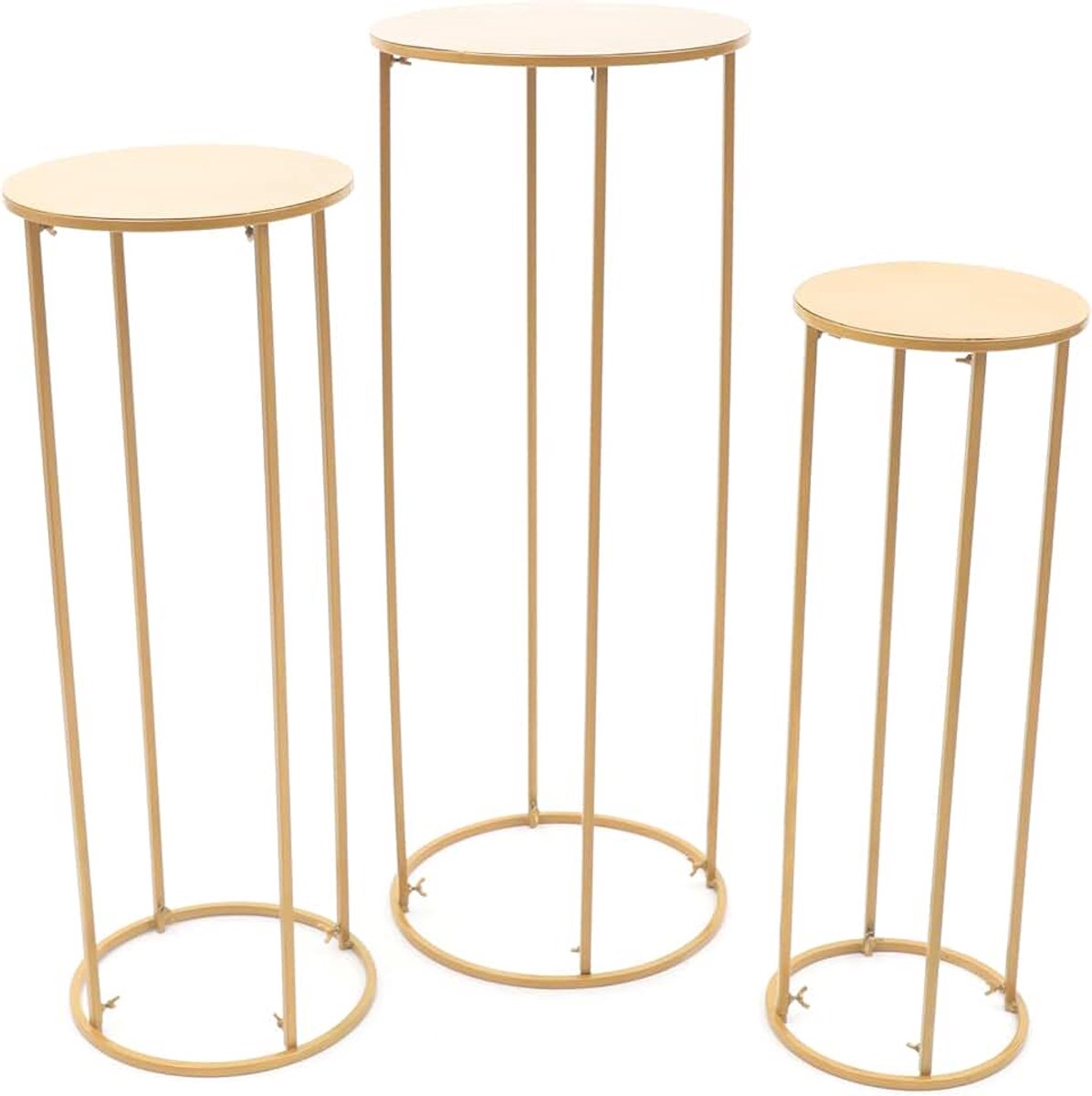 3 stuks hoge bruiloft bloemenstandaard, 60-100 cm bruiloft metalen zuil bloemenstandaard straat ballon rek venue decor goud voor thuis party bruiloft decoratie