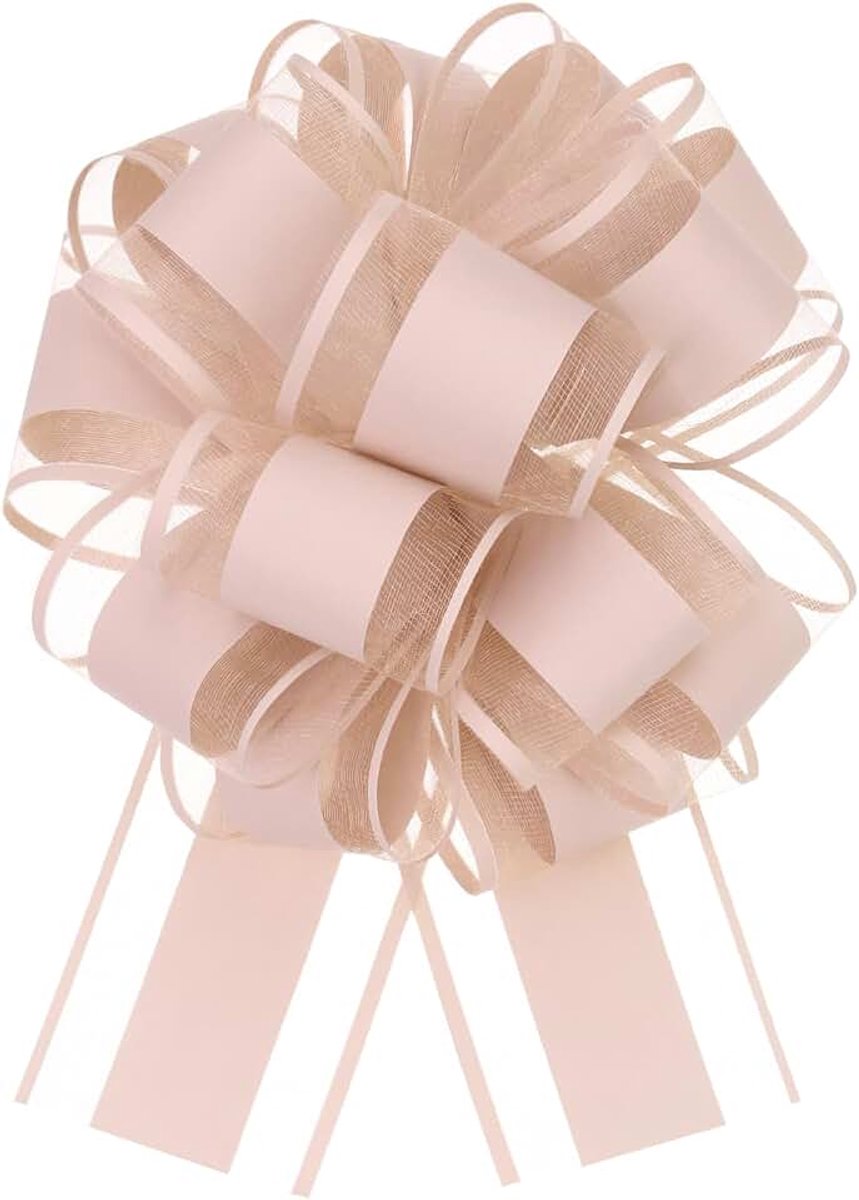 Strikken organza geschenkverpakking strikken voor bruiloftsauto manden geschenken kerststrik poederroze
