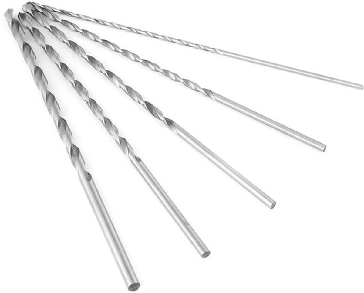 Spiraalborenset 5 Stuks - Extra Lange Boren - Snelstaal - Diameter 2/3/3,5/4/5 Mm - Stevig Materiaal - Ideaal voor Boorwerkzaamheden - Boorset