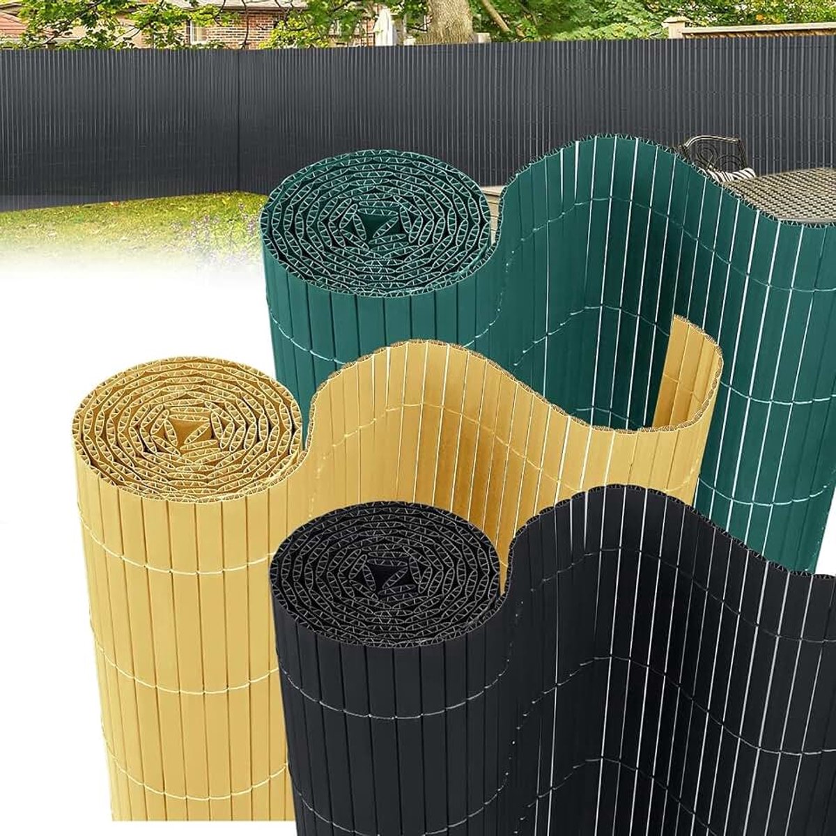 PVC inkijkbeschermingsmat, 200 x 300 cm, balkon, inkijkbescherming, omheining met kabelbinders, inkijkbescherming, windscherm, waterdicht zonder boren voor tuin en terras, antraciet