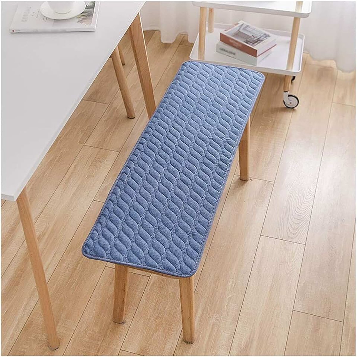 Wangk Zitkussen Lange Stoel Pads, Outdoor Bench Pad Kussen 2 of 3 zits Bench Seat Chusion Pad voor Tuinmeubilair Swing Patio Indoor Outdoor -Blauw 150×40cm (59×15in)