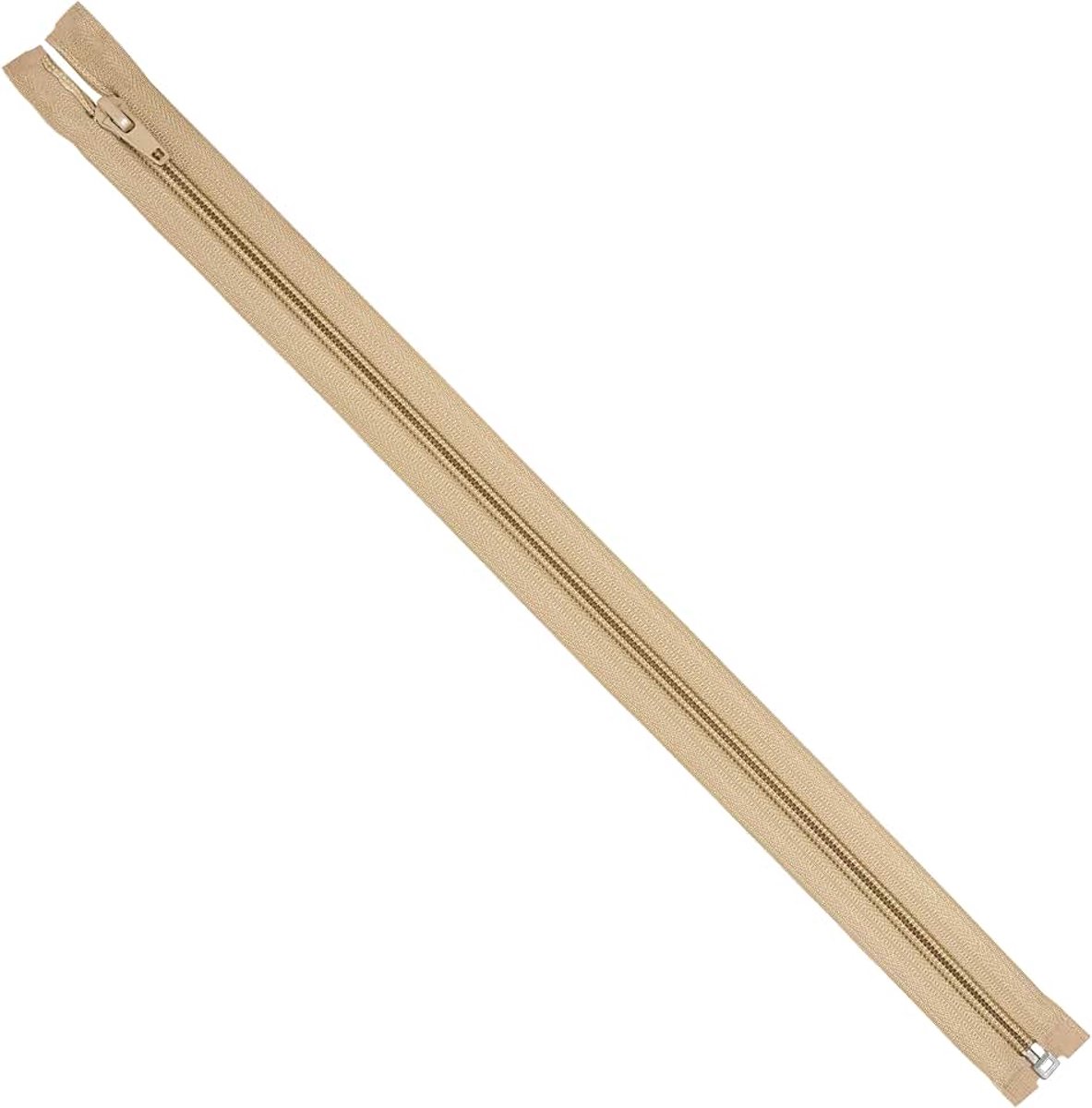 - Set van 8 spiraalritsen N°5 40 cm deelbaar met schuif - van metaal nylon polyester - kleur beige - naaien DIY textiel creaties