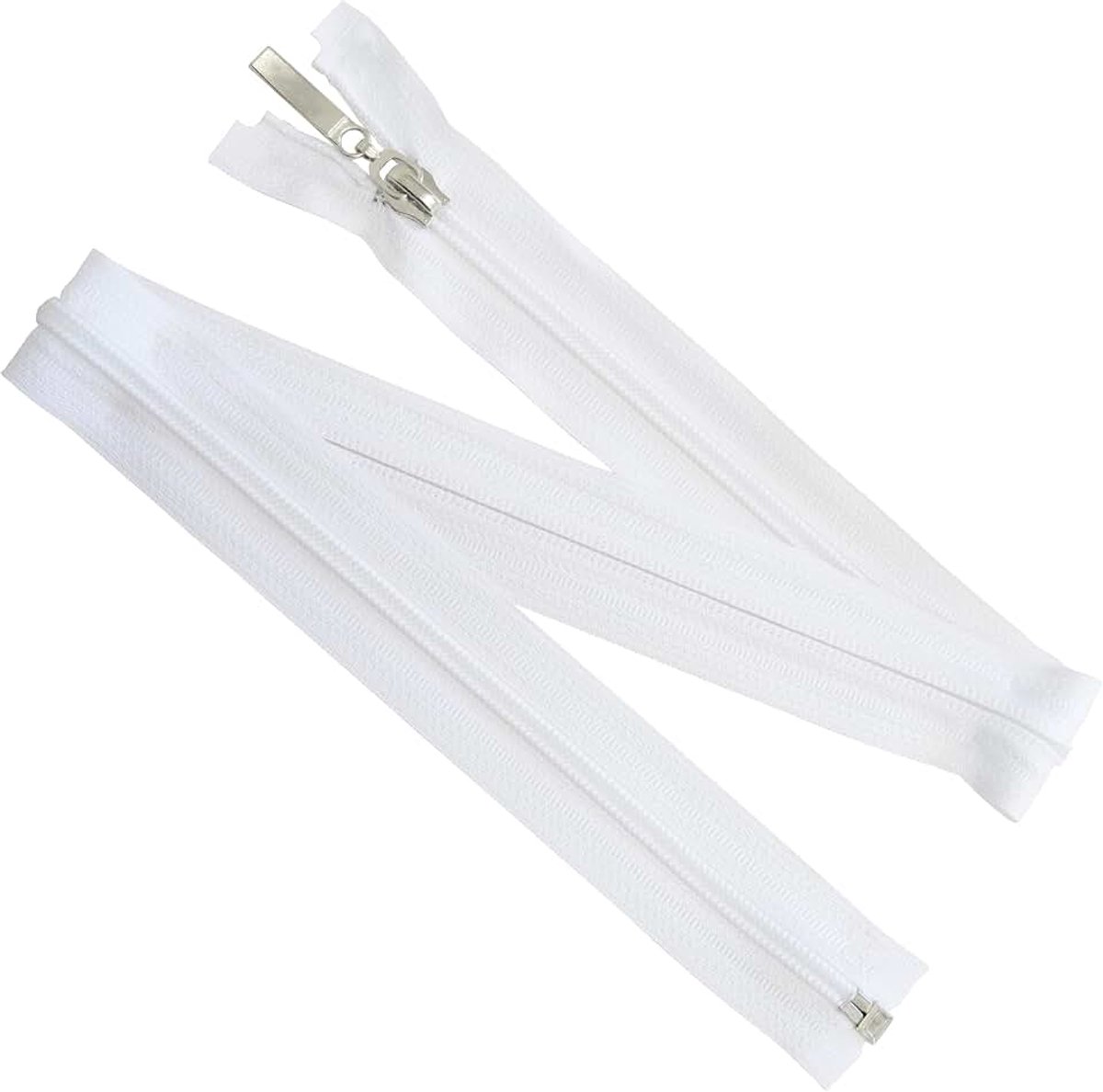 - Set van 6 spiraalritsen N°5 60 cm deelbaar met decoratieve trekker | van metaal nylon polyester | kleur wit | naaiwerk DIY-creaties kleding