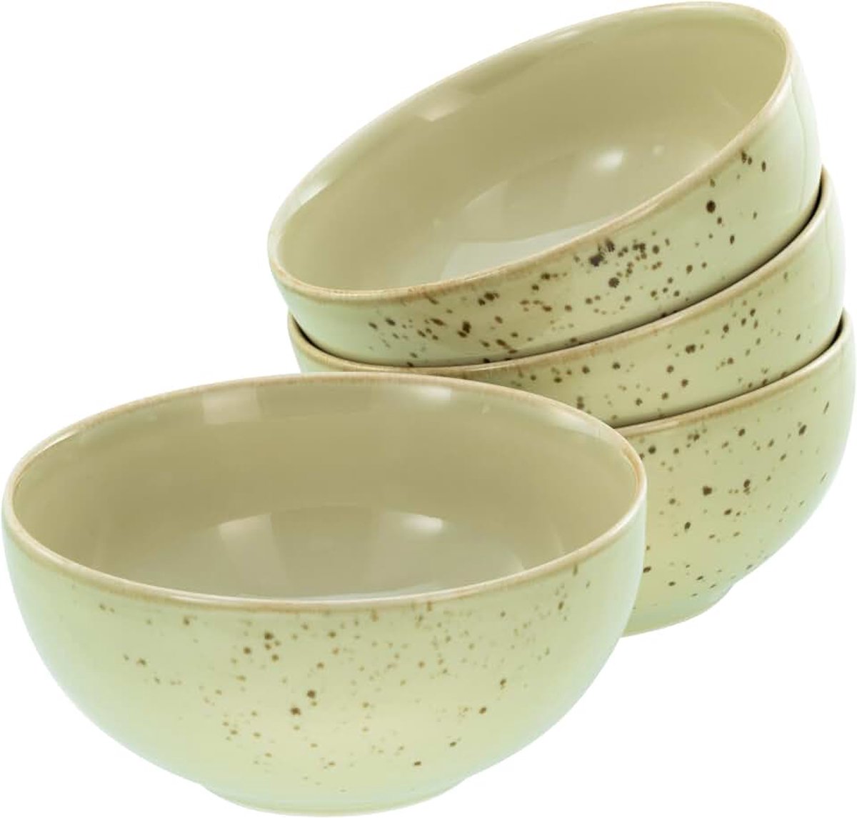 21678, serie Nature Collection Earth, 4-delige serviesset, Boeddhabowl van aardewerk, vaatwasser- en magnetronbestendig, kwaliteitsproductie
