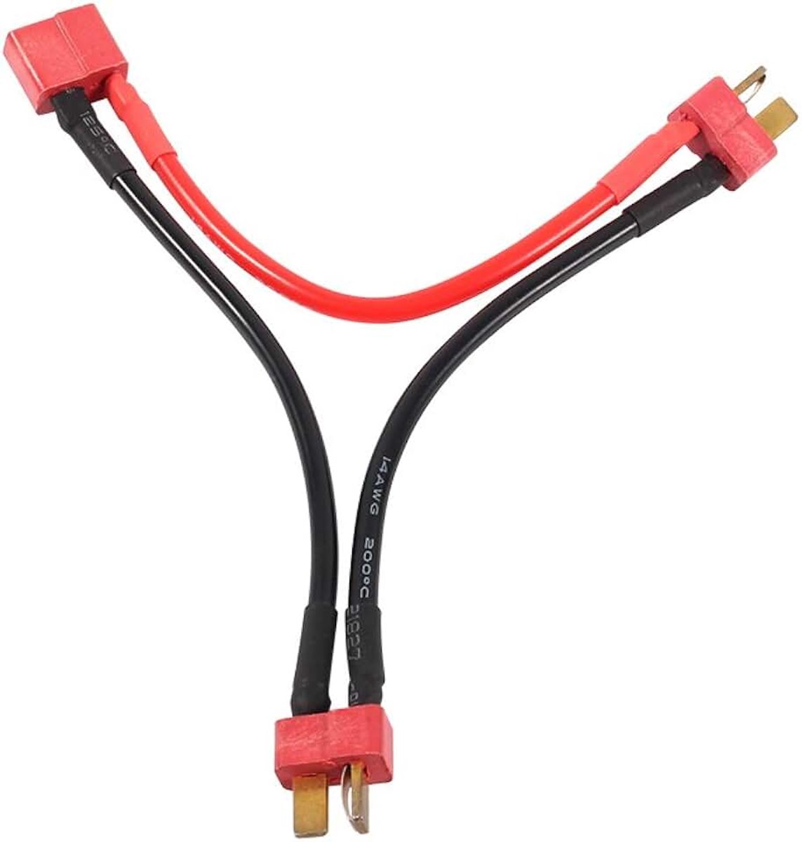 T Plug y Draadharnas TPLUG -serie Batterijconnectoradapterkabel 14 AWG -serie Verbindingskabel voor RC Li Ion Battery Connection 100 mm Siliconendraad