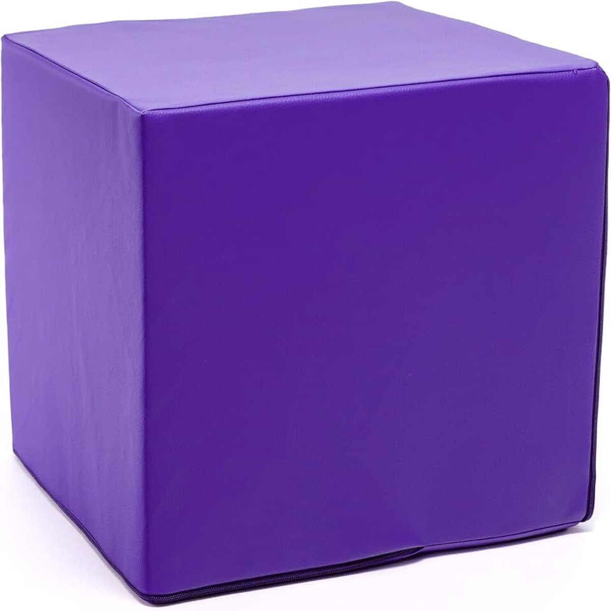 Cube - Zitpoef Poef Kunstleer Lederimitatie Zitbox Kubus Blok Vierkant Poef Ottomane Voetenbank voor de woonkamer Wooninrichting 40x40x40 cm Faber Violet E7
