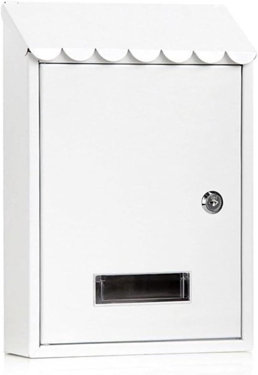 Brievenbus Muurmontage - Postbus met slot - Post veilig bewaren - Groot formaat - 30x21x6.5cm - Wit