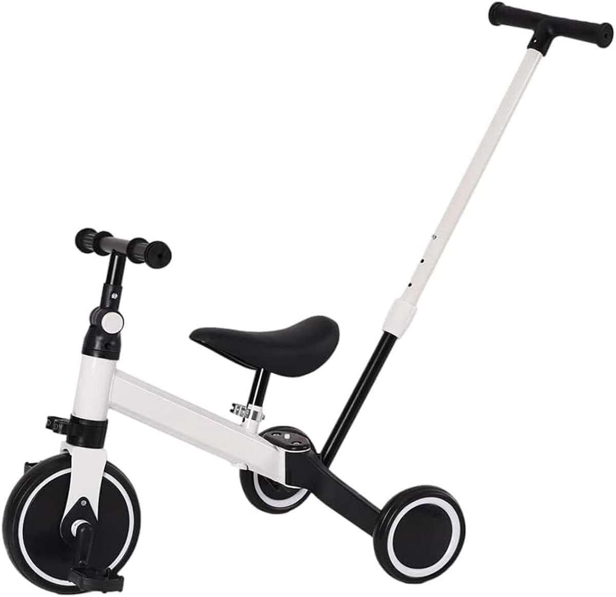 3-in-1 meegroeiende babydriewieler - kinderfiets van 1 tot 5 jaar - van driewieler tot fiets, met of zonder pedalen - aanpasbaar en transformeerbaar-3-in-1 (wit)