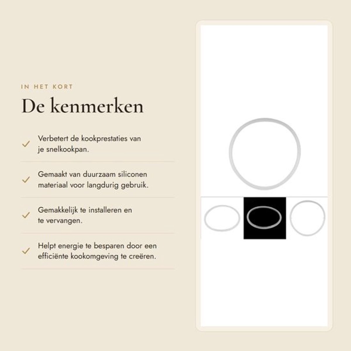 Snelkookpan Pakking vervanging - Afdichtingsring - Siliconen - Diameter 24 cm - Keukenaccessoire - Duurzaam materiaal