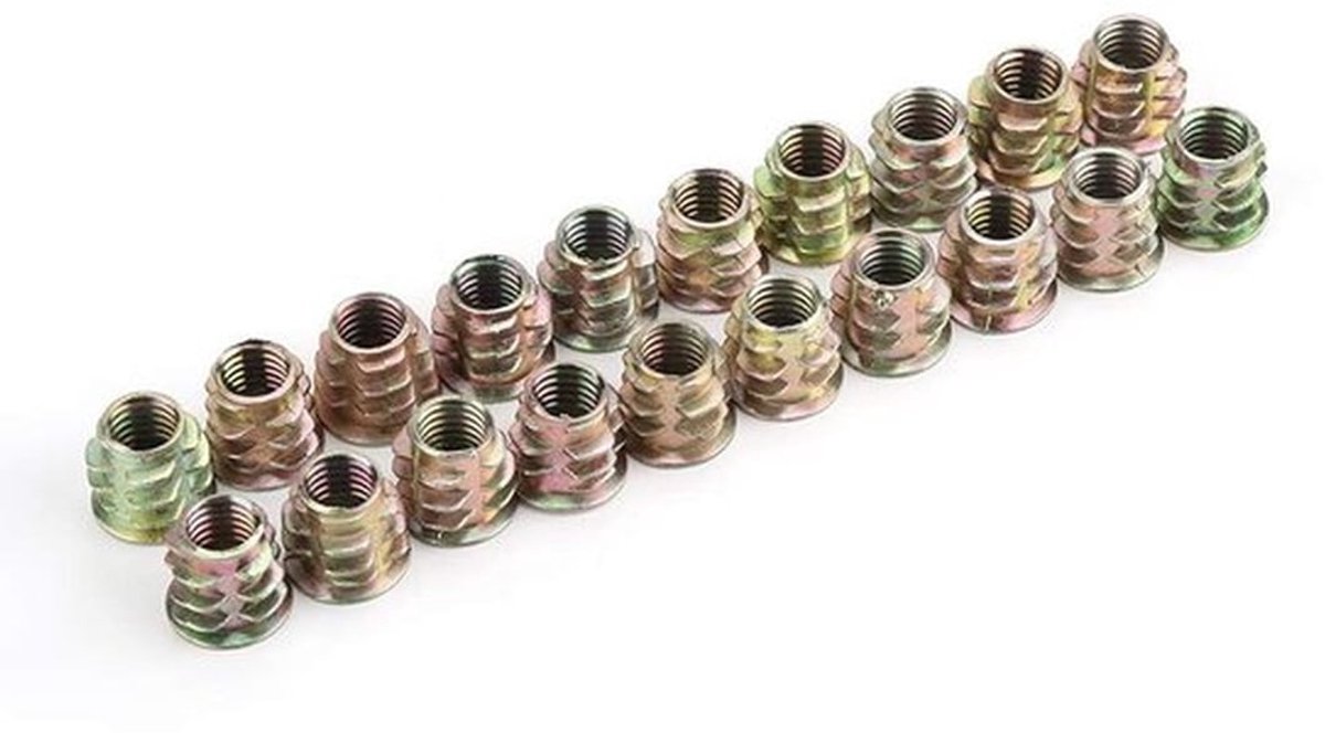 Dailygoods- Zeskantmoer M8 - 20 Stuks - Zinklegering - Flens Hoofd - Schroefdraad Inzetstukken - Houtbewerking - Roestvrij en Duurzaam - Moeren