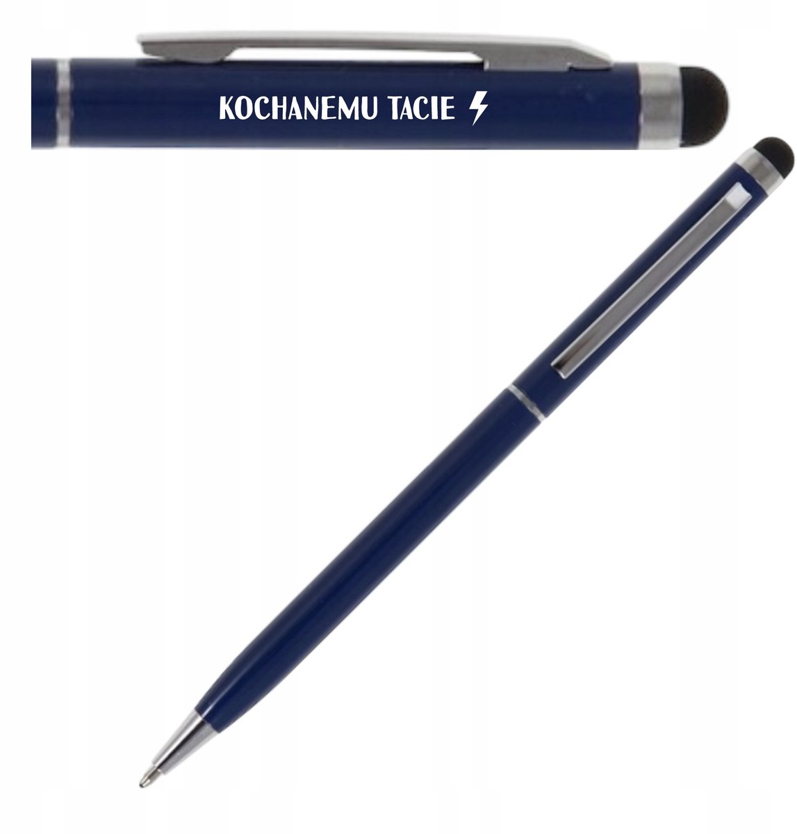 Luxe Blauwe Pen met Gravure & Touch Tip – Zakelijk Cadeau