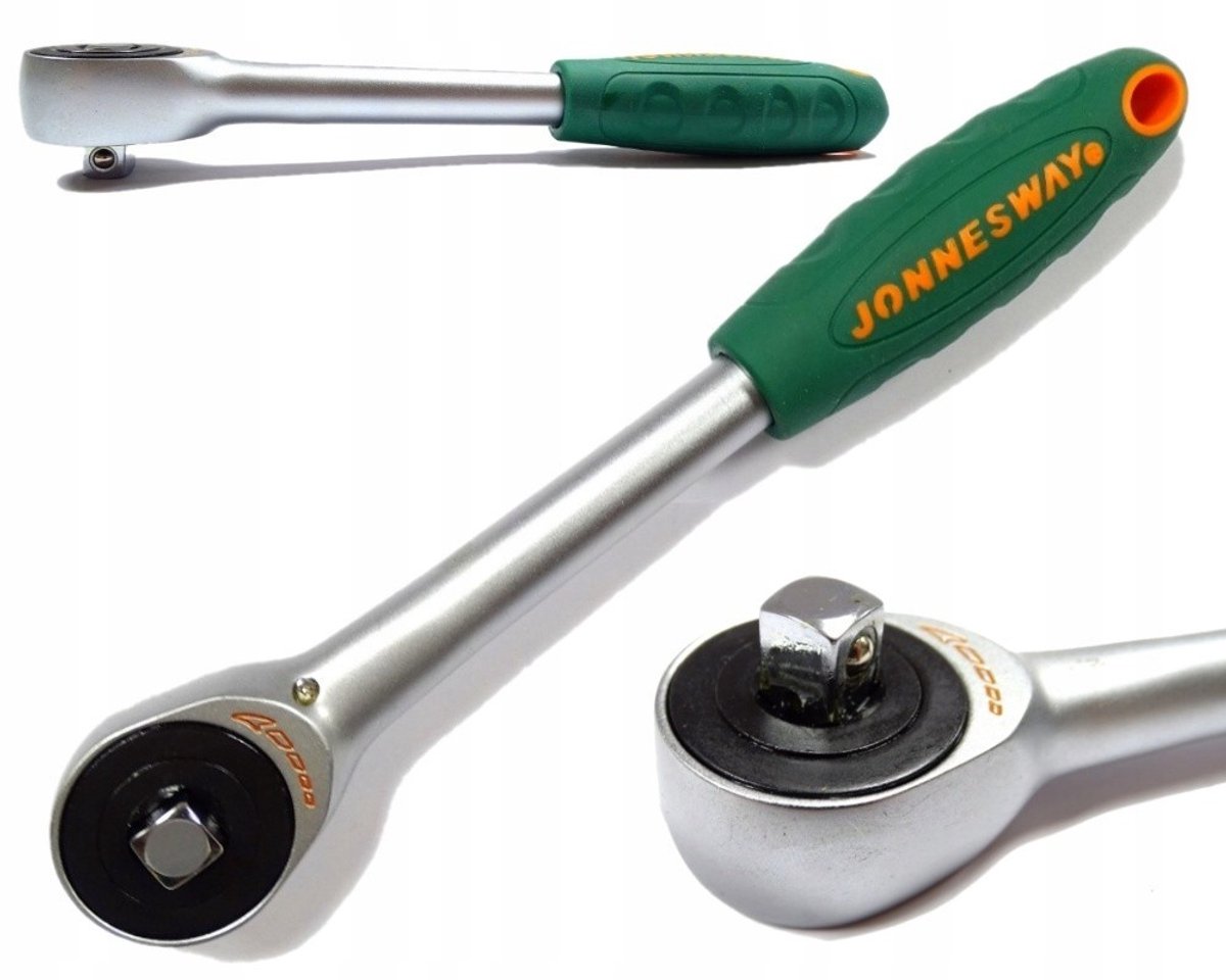 Jonnesway 1/2" Ratelsleutel 290mm, 60 Tands, Draaibare Handgreep