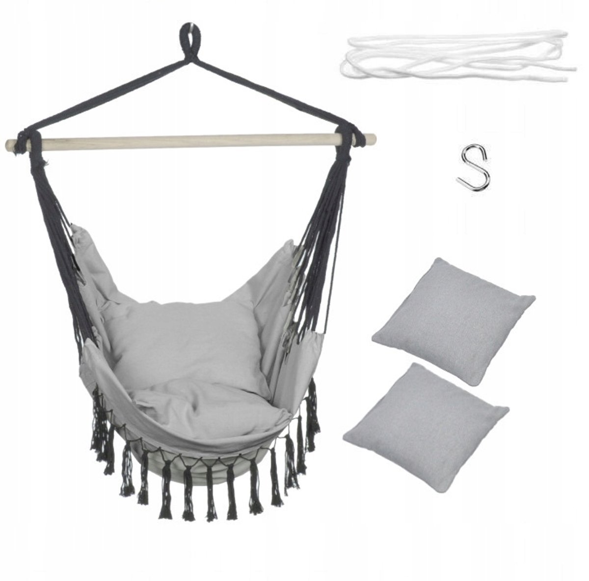 Braziliaanse hangmatstoel met kussen - Comfortabel en Stijlvol