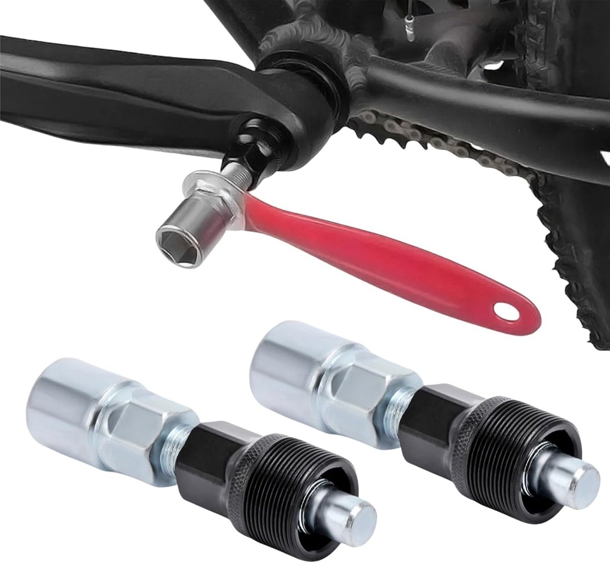 Trekker, 2 stuks fiets cranktrekker, trekker vierkante crankarm, crank verwijderaar, fiets pedaaltrekker, fiets crankstel crankarm, gereedschap reparatie onderhoud verwijderaar