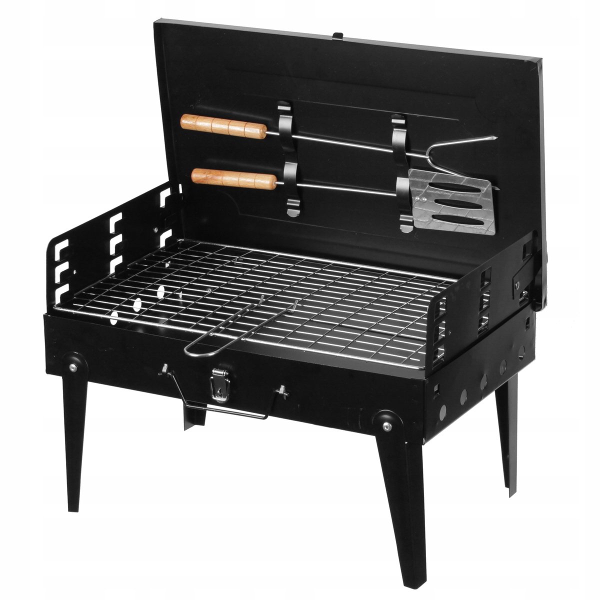 Draagbare Opvouwbare BBQ Grill Koffer - Ideaal voor Camping