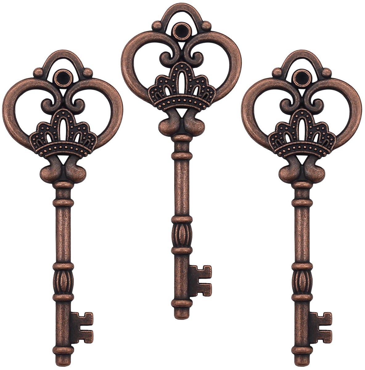 sleutel DIY bruiloft hangers: 20 stuks antieke bedels knutselset voor sieradenhangers, halskettingen, sieraden maken decoratie, feest en verjaardagscadeaus (antiek koper), 3.3in