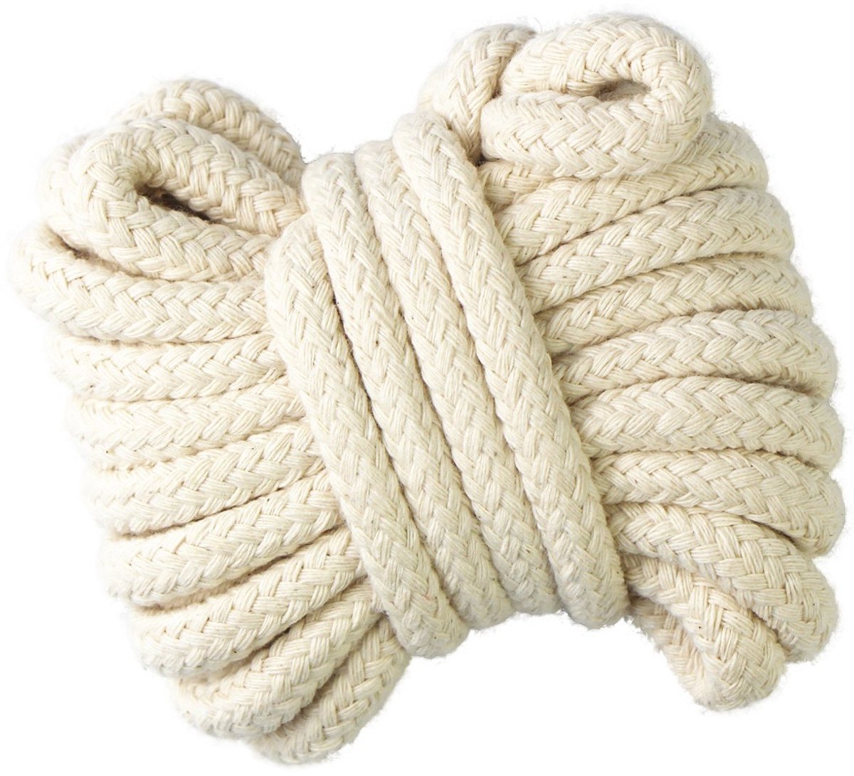 Katoenen koord 8 mm katoenen touw gevlochten koord kerntouw koord ruw wit