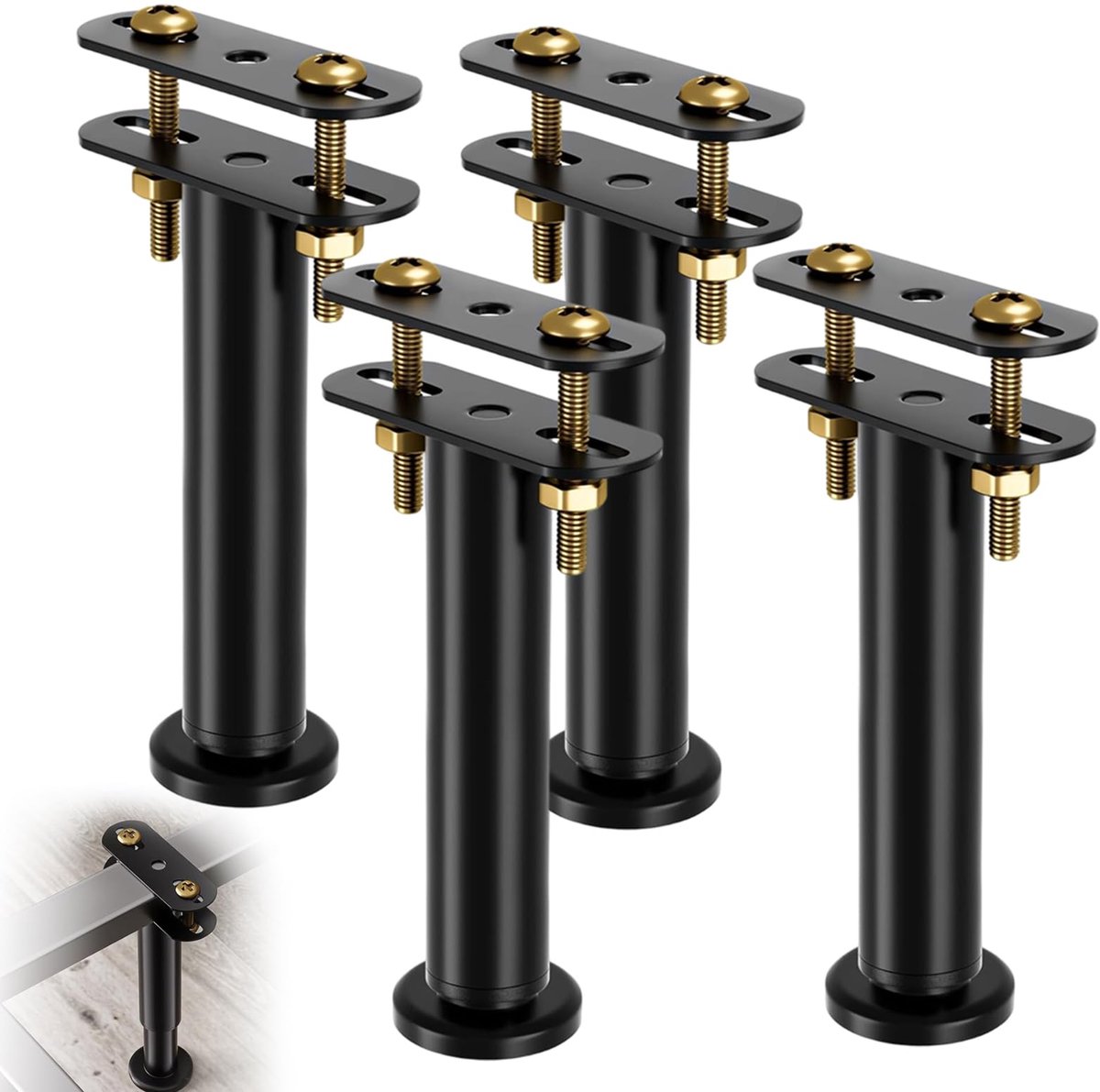 Bedpoten, 18 cm, robuuste middelgrote steunpoten van het bedframe van metaal, steunvoet voor bed, middenbalk, lattenbodemversterkingsset voor kingsize/queensize