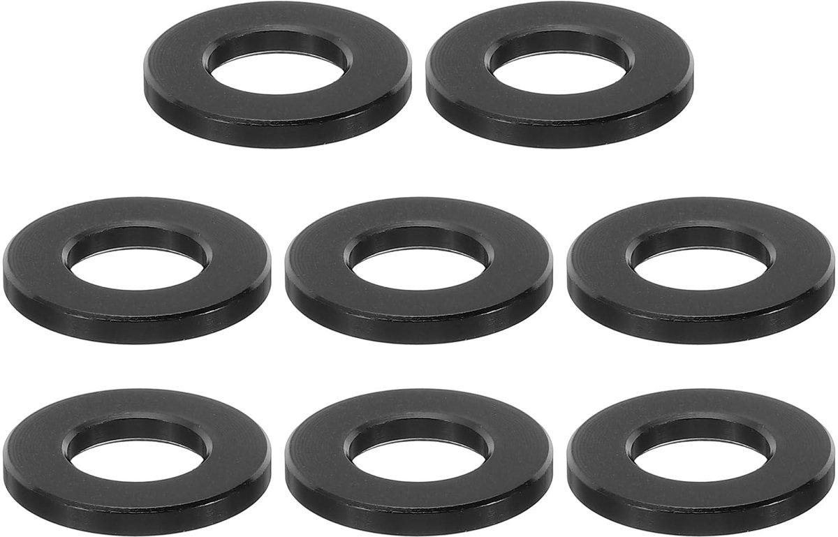 M8 Aluminium Spacer, 8 Stks Metalen Spacers Aluminium 8.2mm ID x 16mm OD x 2mm L Aluminium Spacer Schroef Standoff Ronde voor 1/3 "of M8 Schroefbouten, Zwart