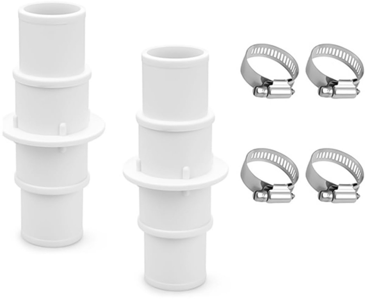 Verpakking met 2 slangaansluitingen Zwembadslangadapter Diameter 1-1/4 inch of 1-1/2 inch Aansluitkoppeling